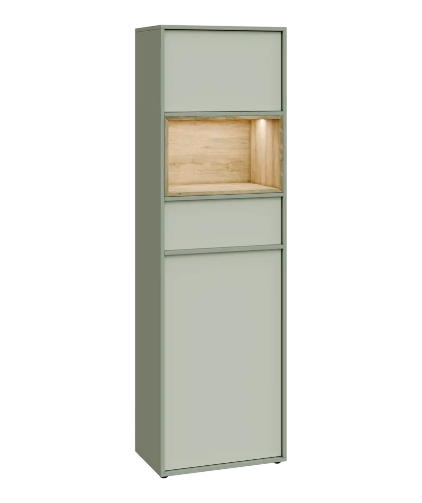 ERY V641 P kancelářská skříň, 1-dveřová/zásuvka/nika/výklop, 2000x600x400, pravá, vodní